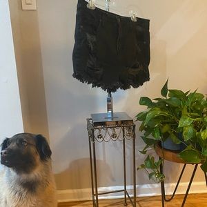 Black High Waisted Jean Shorts